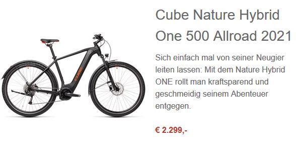 Cube NATURE HYBRID ONE 500 ALLROAD 2021