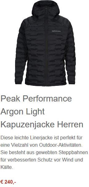 Peak Performance Argon Light Kapuzenjacke Herren