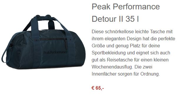 Peak Performance Detour Tasche II 35L
