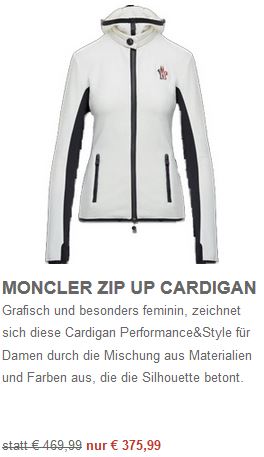 Moncler Zip Up Cardigan