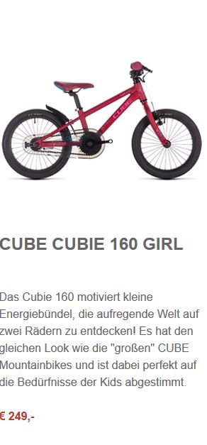 Cube CUBIE 160 girl
