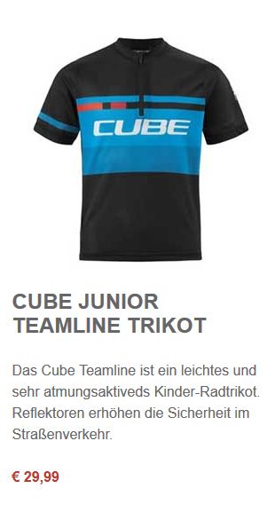 Cube JUNIOR Teamline Trikot kurzarm